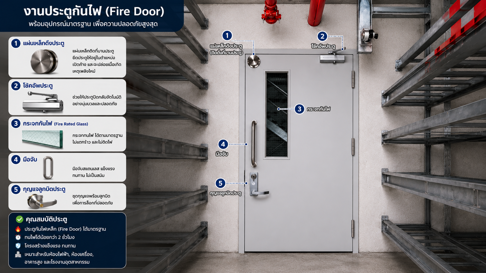 Fire-rated door installation diagram